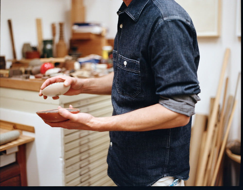 Gallery images of the Men’s Italian Denim Workshirt