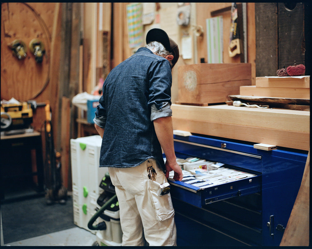 Gallery images of the Men’s Italian Denim Workshirt