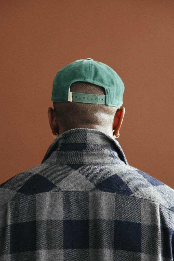 main Men’s Japanese Indigo Check Flannel Shirt (Grey)