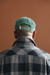 main Men’s Japanese Indigo Check Flannel Shirt (Grey)