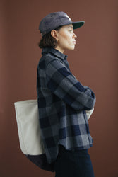 main Women’s Japanese Indigo Check Flannel Shirt (Grey) - Pre Order