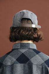 main Women’s Japanese Indigo Check Flannel Shirt (Grey)