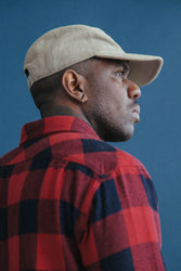 main Men’s Japanese Indigo Check Flannel Shirt (Red)