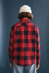 main Women’s Japanese Indigo Check Flannel Shirt (Red)