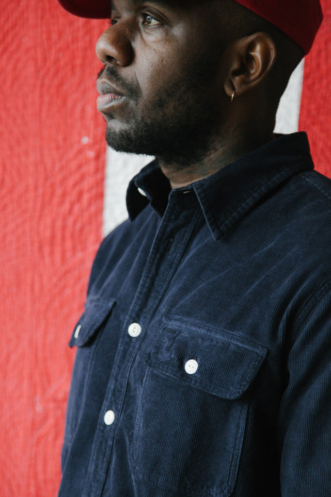 main Men’s French Corduroy Workshirt - French Navy