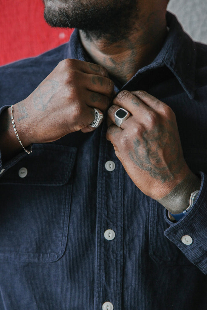 main Men’s French Corduroy Workshirt - French Navy