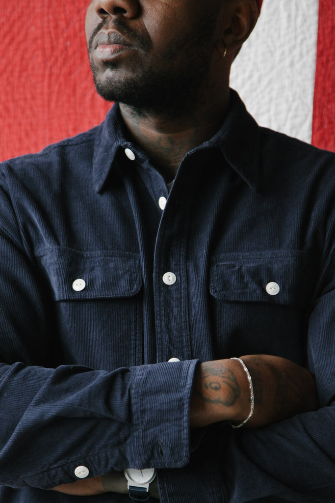 main Men’s French Corduroy Workshirt - French Navy