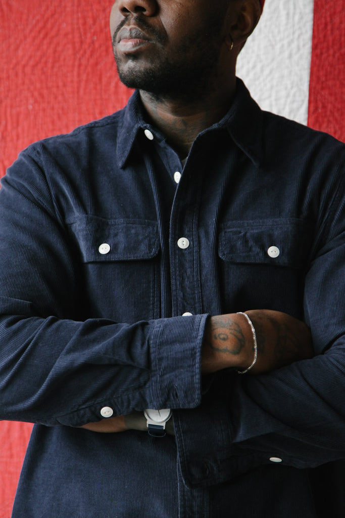 main Men’s French Corduroy Workshirt - French Navy