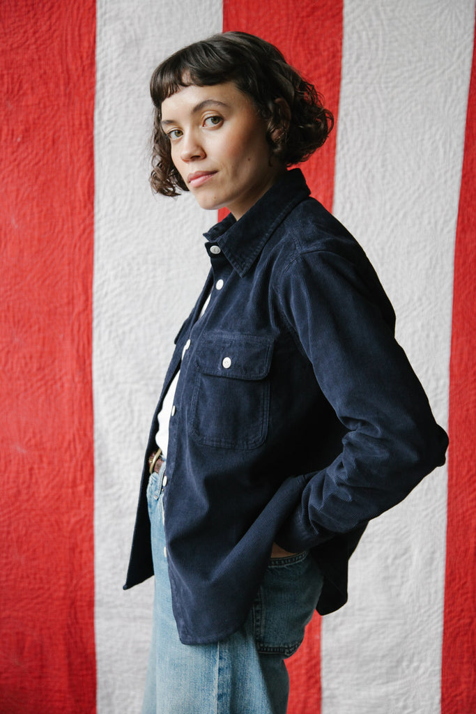 main Women’s French Corduroy Workshirt - French Navy