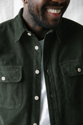 main Men’s French Corduroy Workshirt - Pine Green