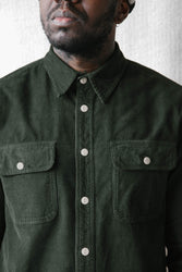 main Men’s French Corduroy Workshirt - Pine Green