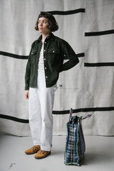 main Women’s French Corduroy Workshirt - Pine Green
