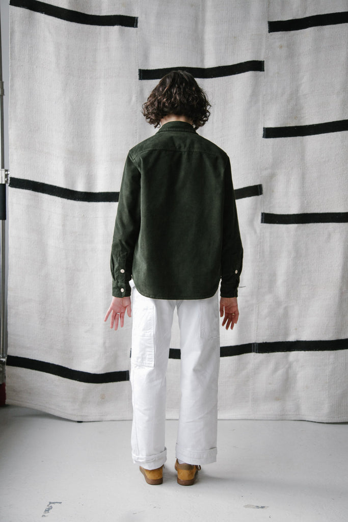 main Women’s French Corduroy Workshirt - Pine Green