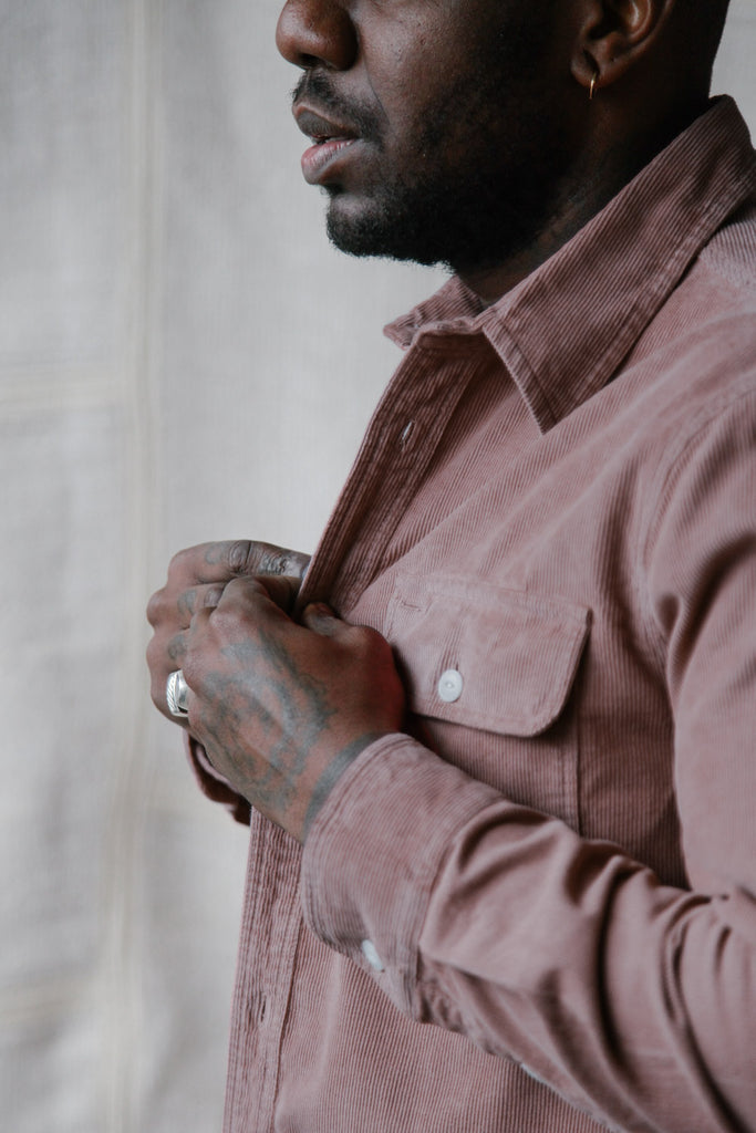 main Men’s French Corduroy Workshirt - Smokey Pink