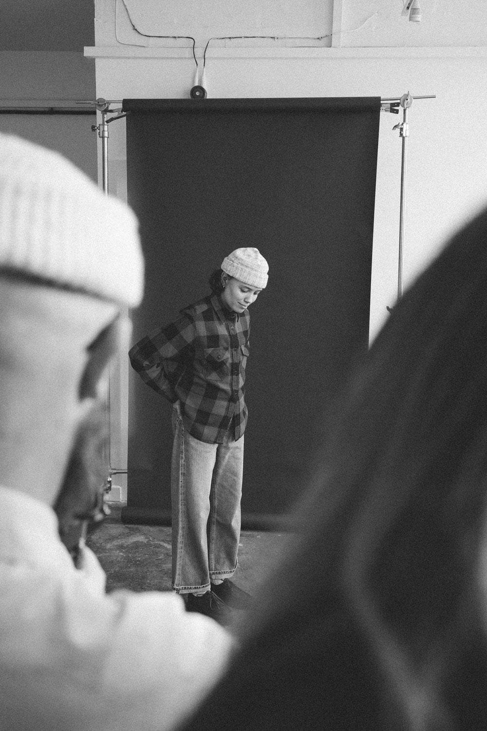 Gallery images of the Women’s Japanese Indigo Check Flannel Shirt (Red)