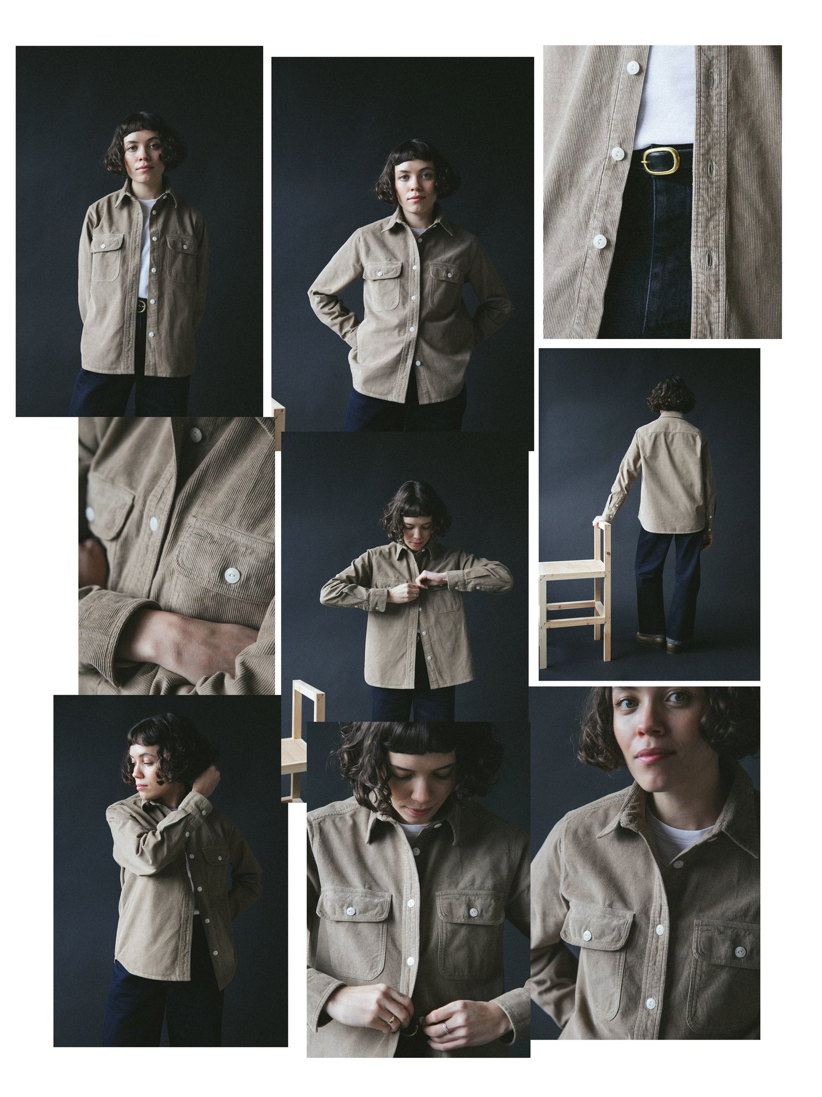 Gallery images of the Women’s French Corduroy Workshirt - Oat