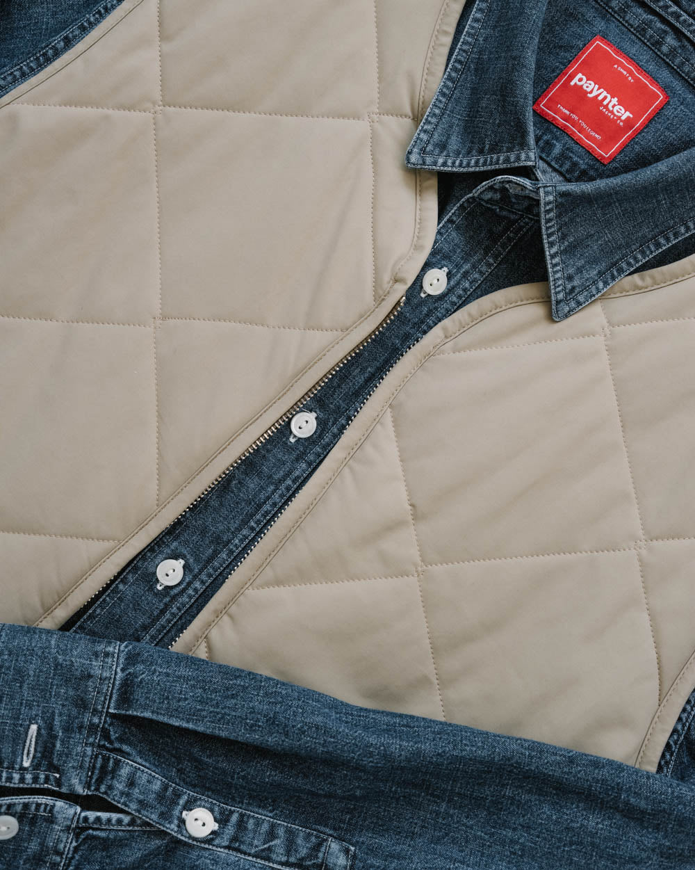 Gallery images of the WOMEN'S CLASSIC BEIGE QUILTED VEST