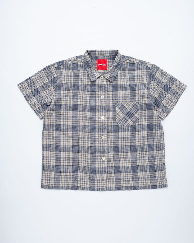 main Women's Japanese Ecru Check Short Sleeve Shirt (Sample)