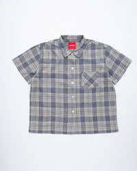 main Women's Japanese Ecru Check Short Sleeve Shirt (Sample)