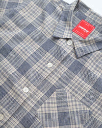 main Women's Japanese Ecru Check Short Sleeve Shirt (Sample)