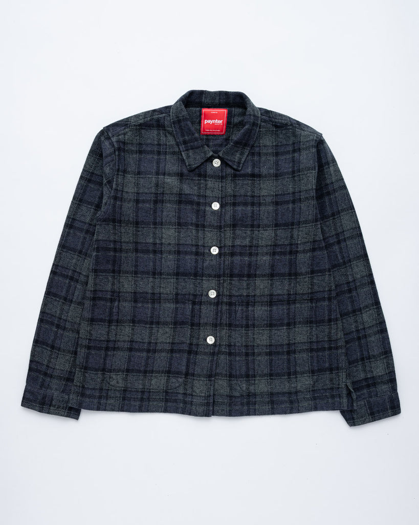main WOMEN'S NAVY CHECK EASY SHIRT (Hip Pocket Sample)