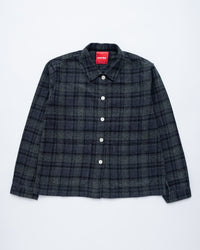 main WOMEN'S NAVY CHECK EASY SHIRT (Hip Pocket Sample)
