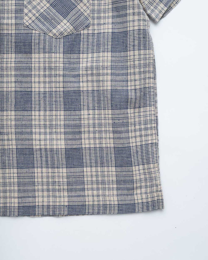 main Women's Japanese Ecru Check Short Sleeve Shirt (Sample)