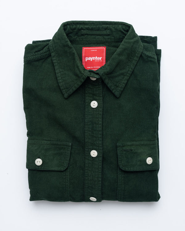 Women’s French Corduroy Workshirt - Emerald (Sample)