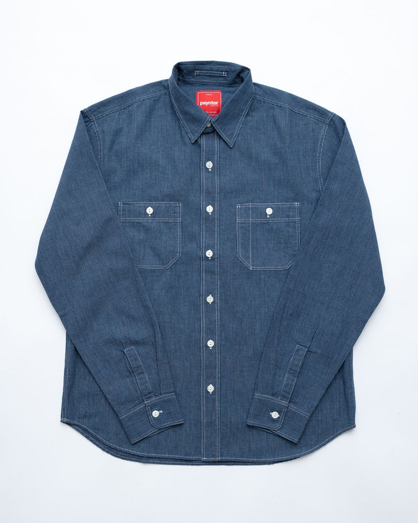 main Men’s Japanese Indigo Micro Check Workshirt (Sample)
