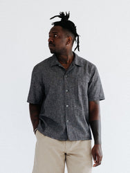 main Men’s Japanese Cotton Linen Shirt - Black