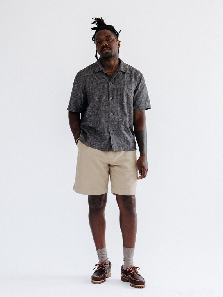 main Men’s Japanese Cotton Linen Shirt - Black
