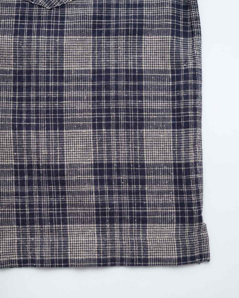 main Women's Japanese Indigo Check Short Sleeve Shirt (Sample)