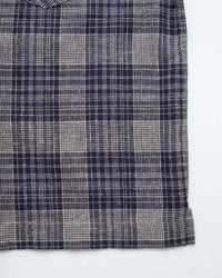 main Women's Japanese Indigo Check Short Sleeve Shirt (Sample)