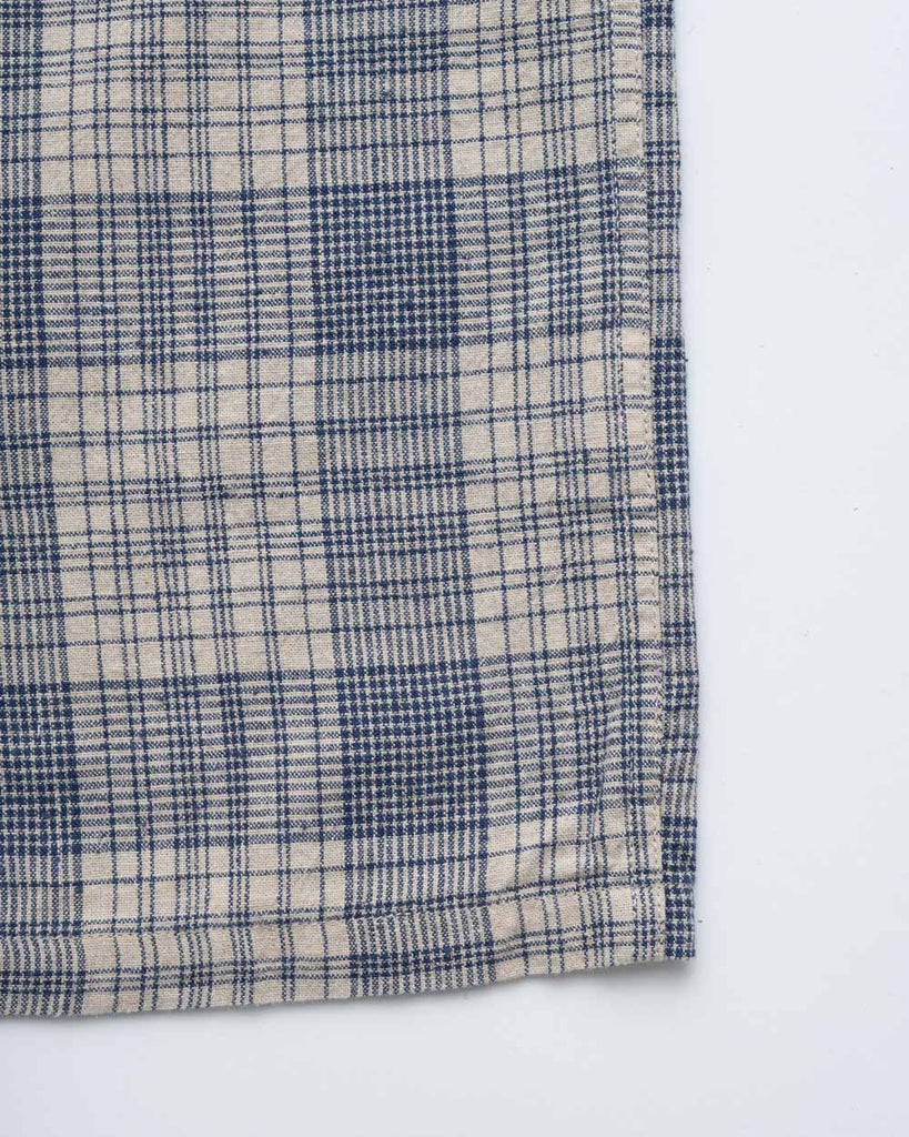 main Men's Japanese Ecru Check Short Sleeve Shirt (Sample)