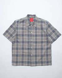 main Men's Japanese Ecru Check Short Sleeve Shirt (Sample)
