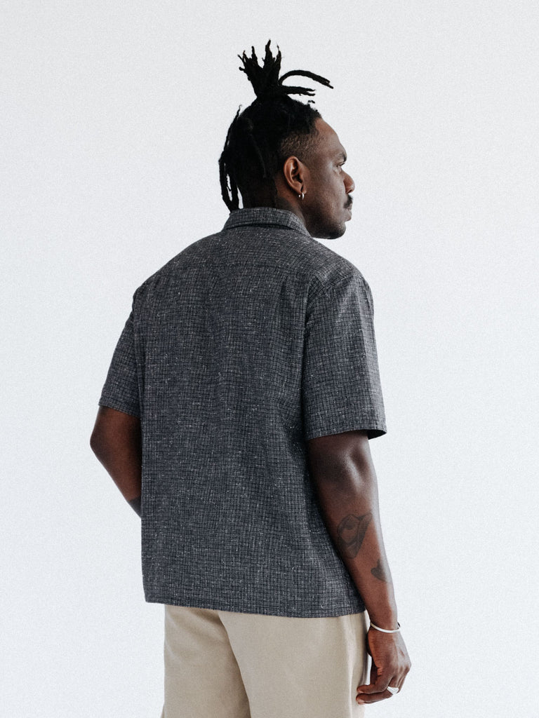 main Men’s Japanese Cotton Linen Shirt - Black