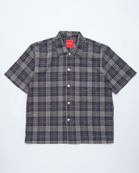 main Men's Japanese Indigo Check Short Sleeve Shirt (Sample)
