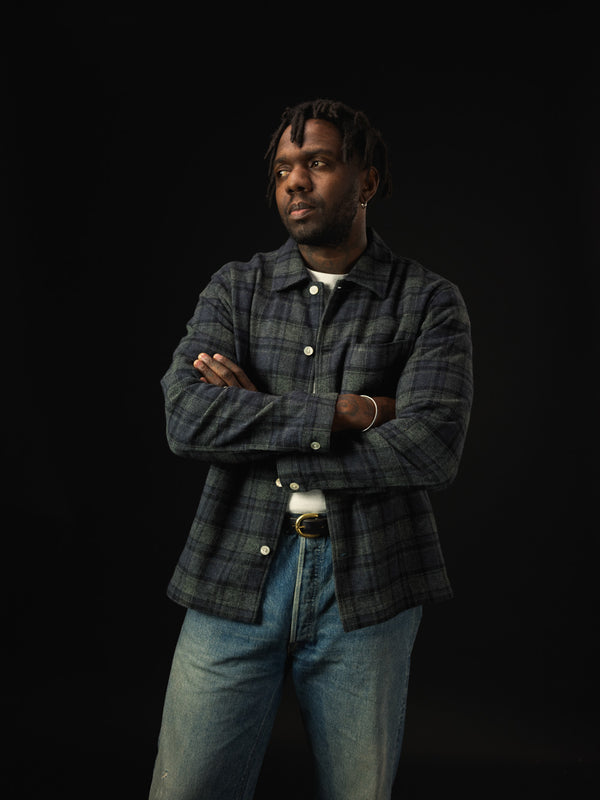 MEN'S NAVY CHECK EASY SHIRT