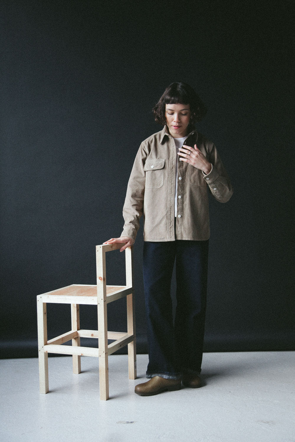 Gallery images of the Women’s French Corduroy Workshirt - Oat