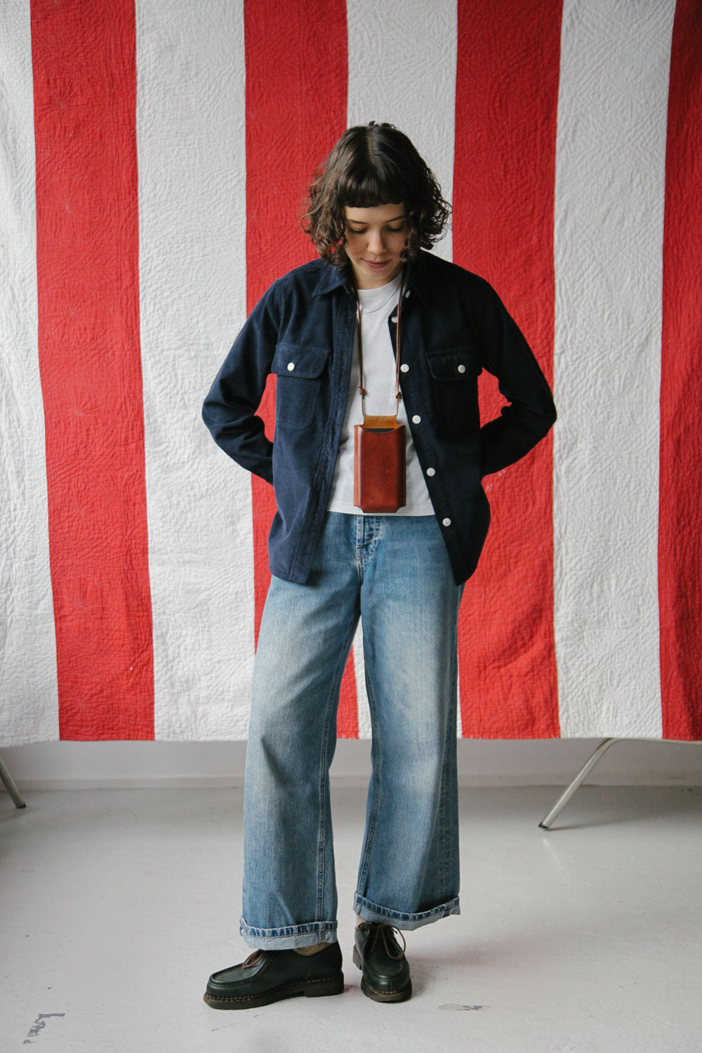 Gallery images of the Women’s French Corduroy Workshirt - French Navy