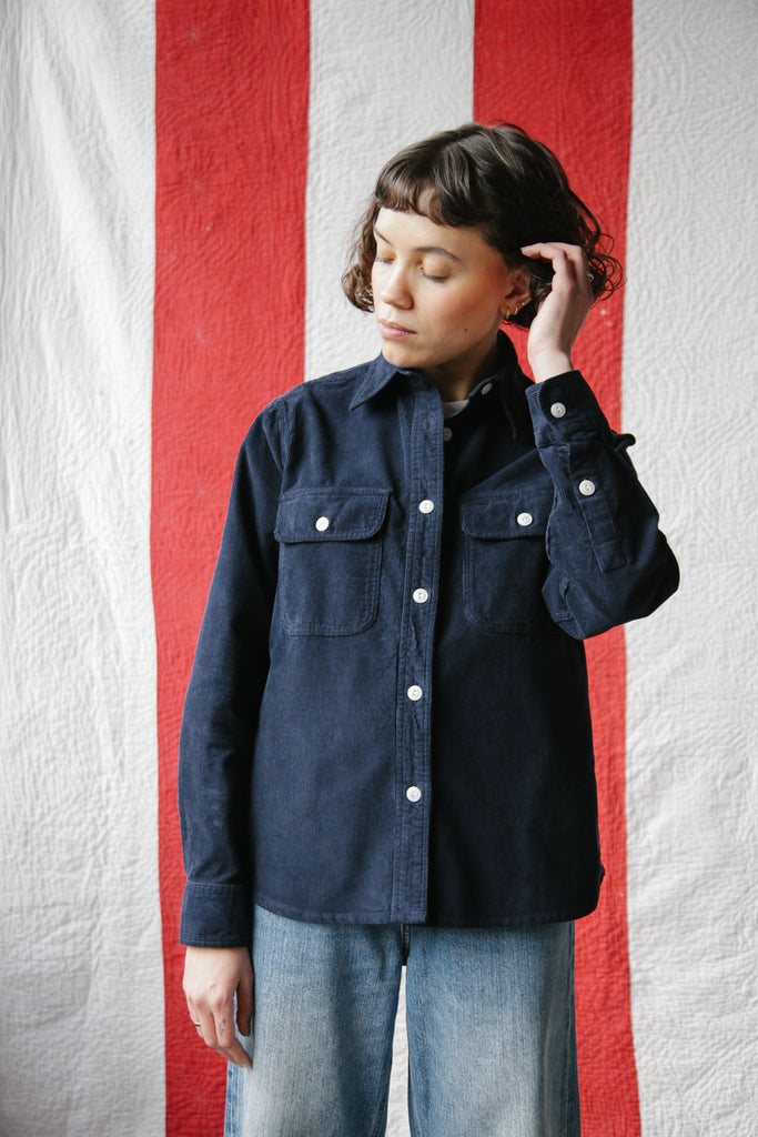 main Women’s French Corduroy Workshirt - French Navy