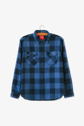 main Men’s Japanese Indigo Check Flannel Shirt (Blue)