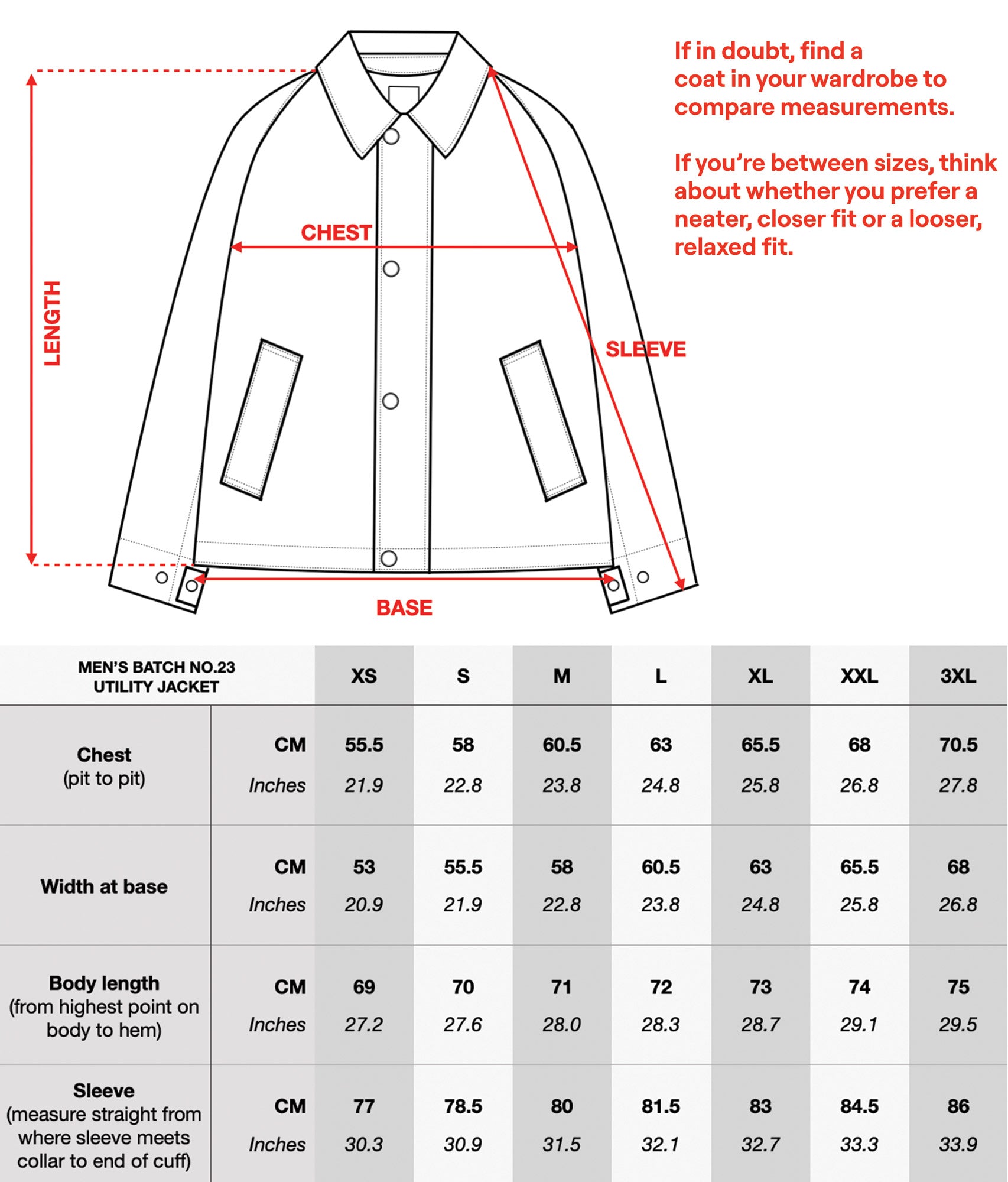 sizing chart