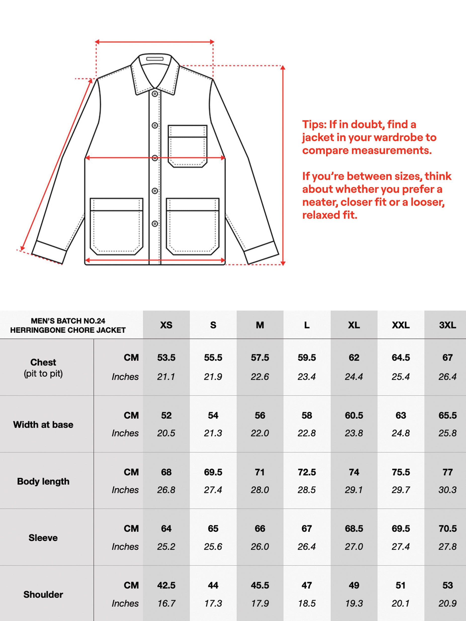sizing chart