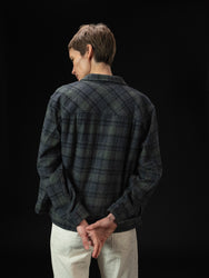 main WOMEN'S NAVY CHECK EASY SHIRT