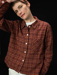 main WOMEN'S RED CHECK EASY SHIRT