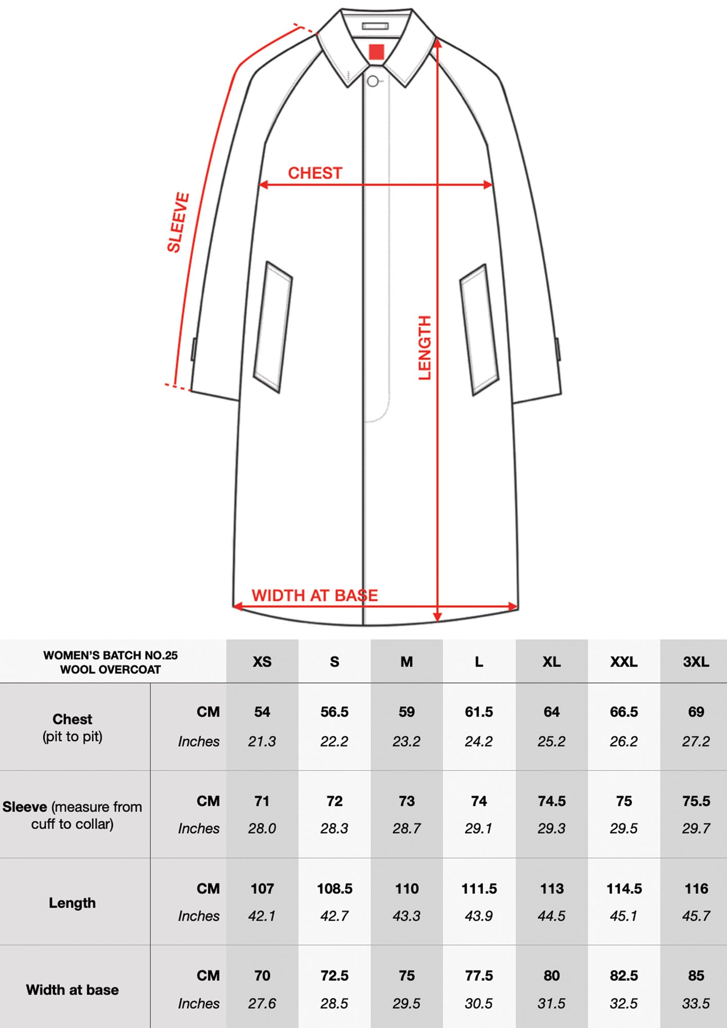 sizing chart