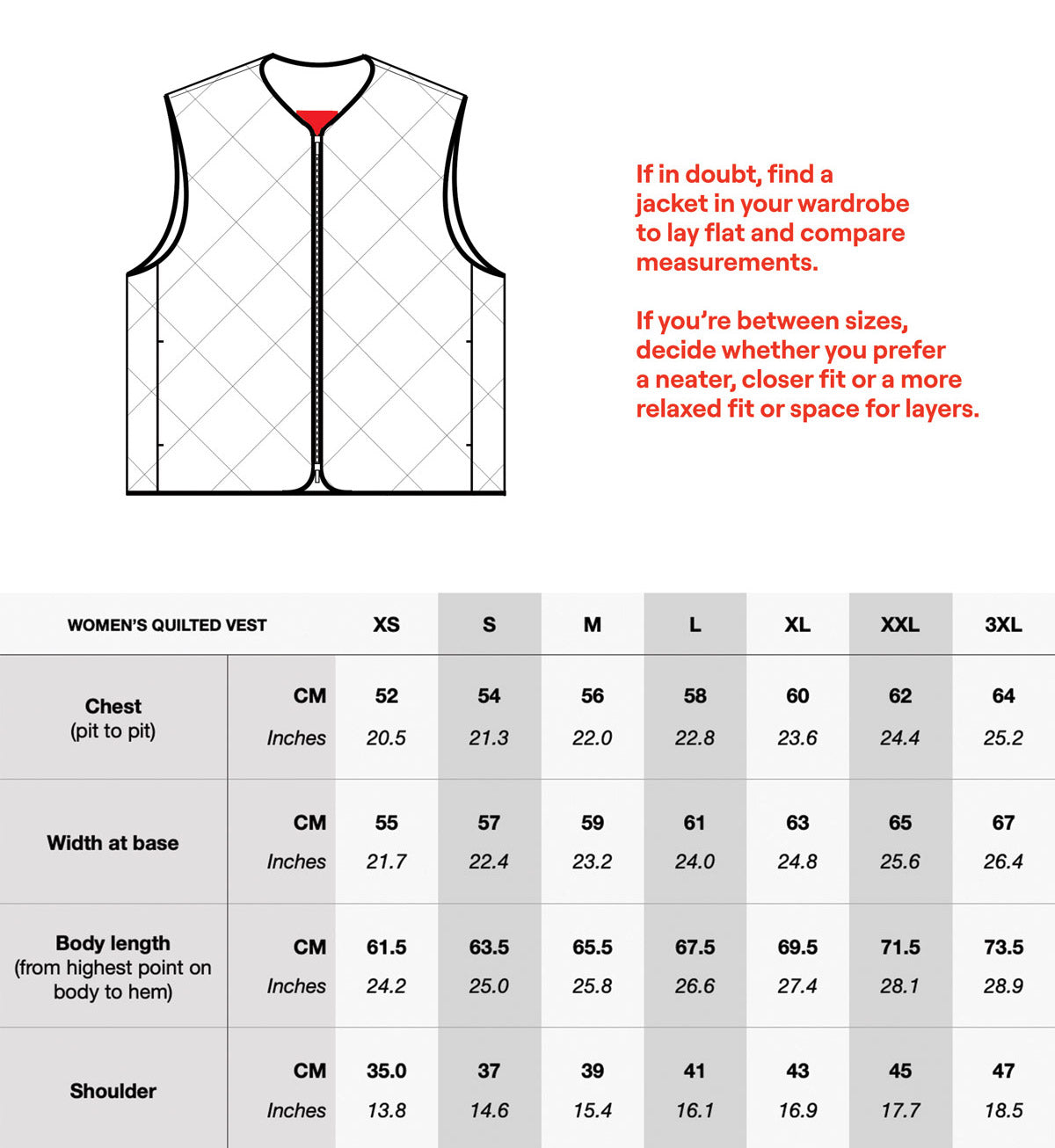 sizing chart