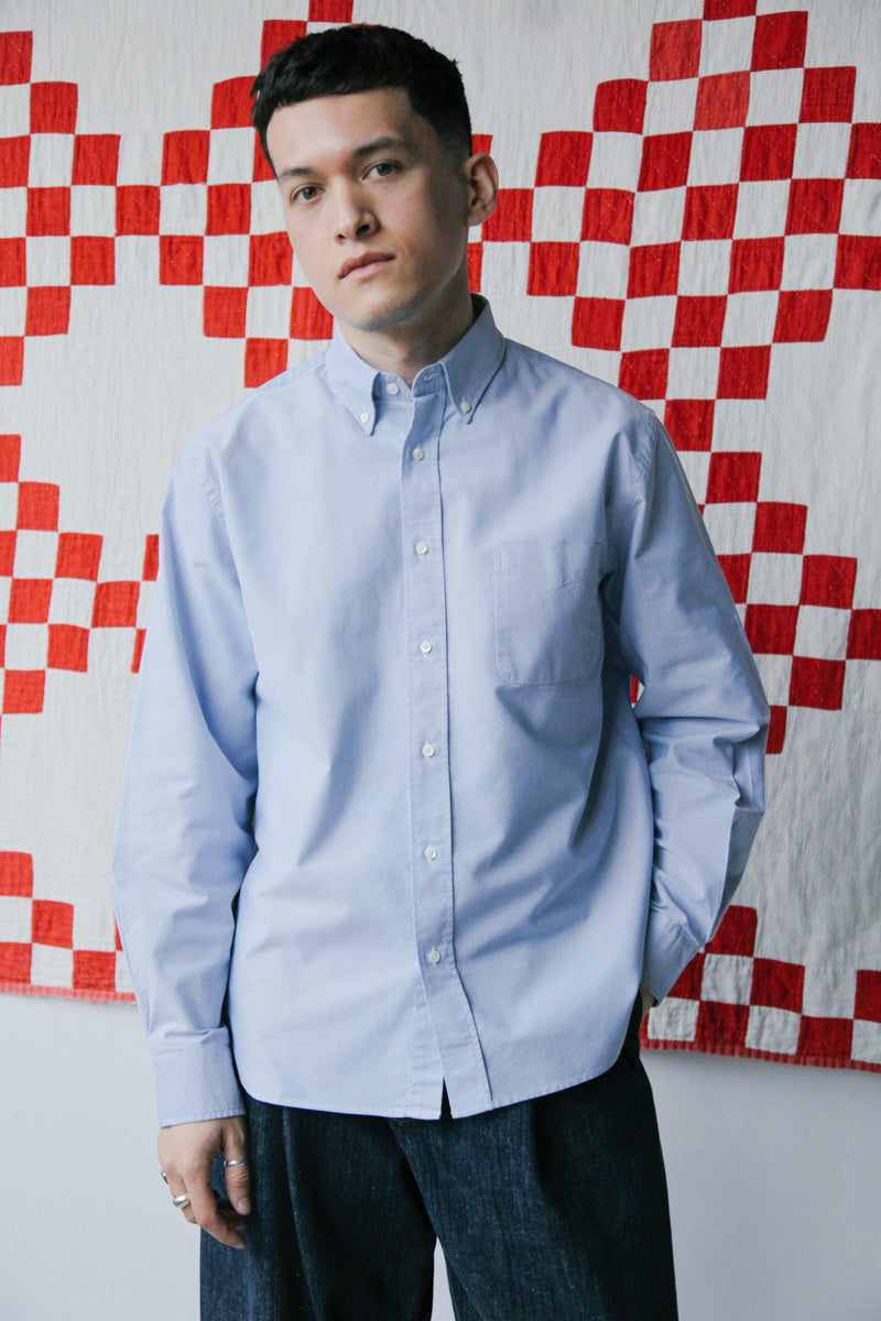 Men's Blue Oxford Button Down Shirt — Paynter Jacket Co.