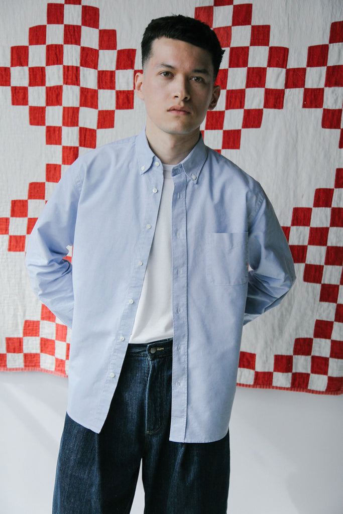 Men's Blue Oxford Button Down Shirt — Paynter Jacket Co.